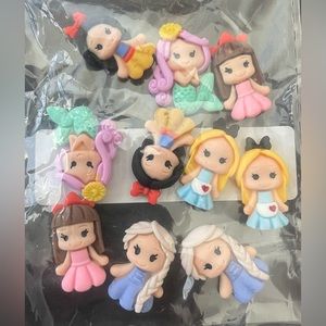 2/$15 New In Package 10 Piece Princess Resin Charms